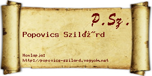 Popovics Szilárd névjegykártya